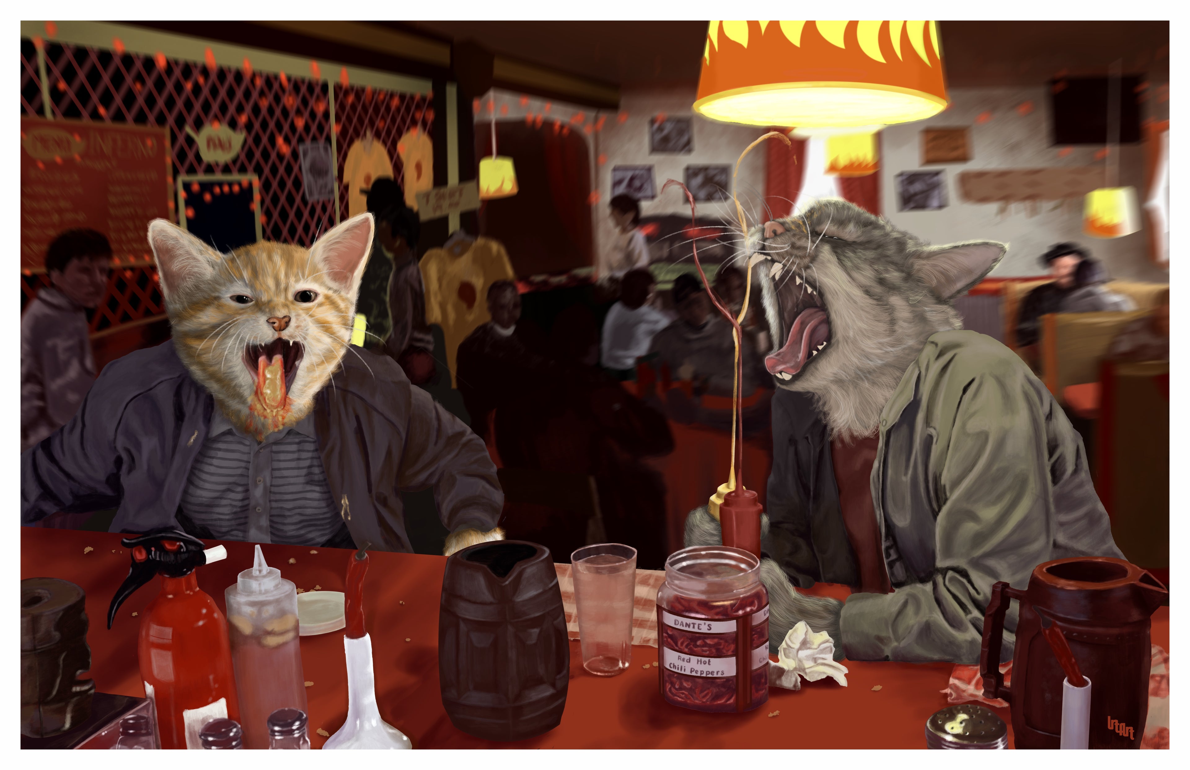 Hot Pepper Cats print